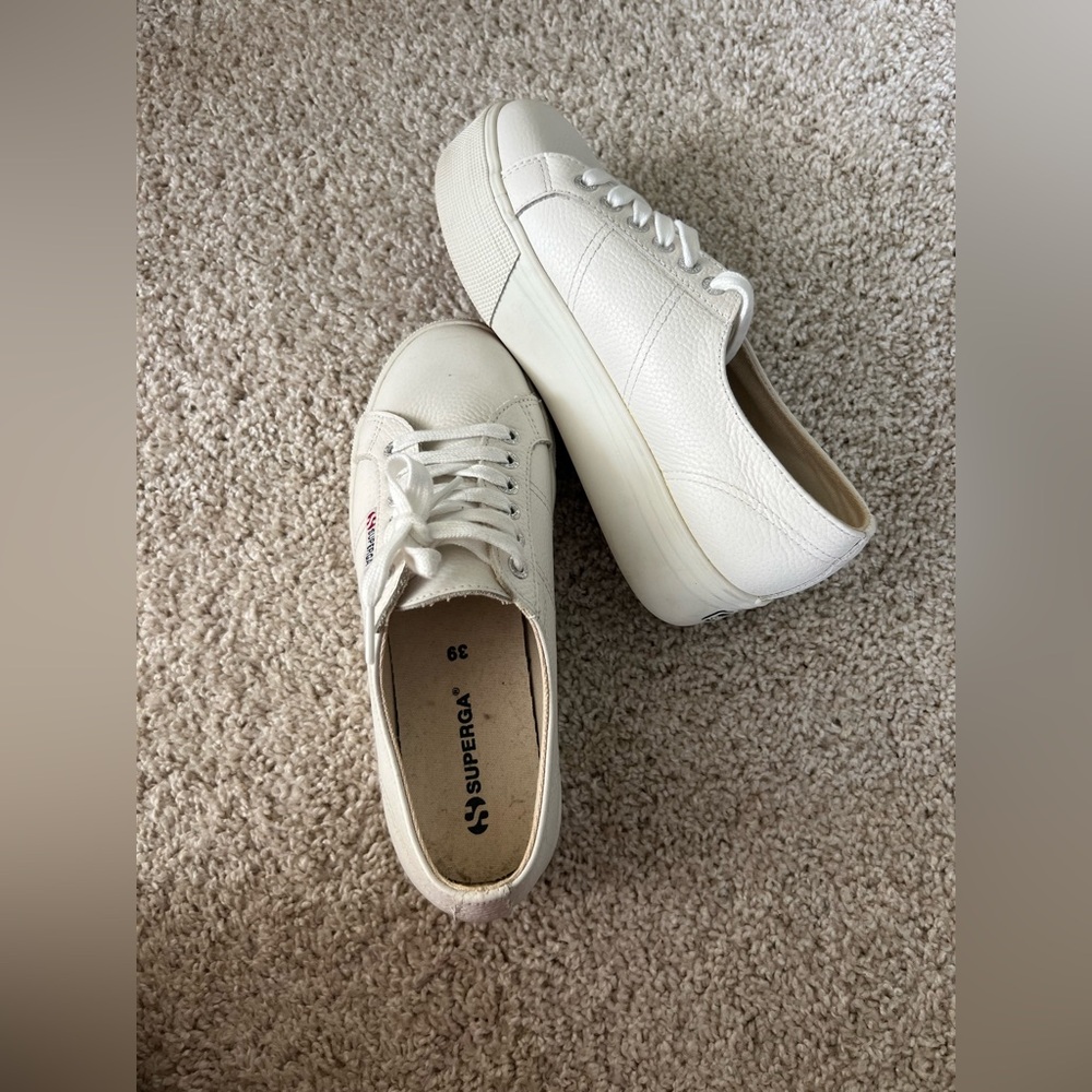Superga Women's White Platform Sneakers